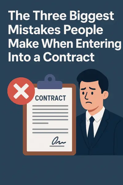 The Three Biggest Mistakes People Make When Entering Into a Contract